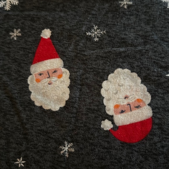 Charcoal Grey Santa and Snowflake Flannel PJ Joggers - Medium Petite - Picture 4 of 8